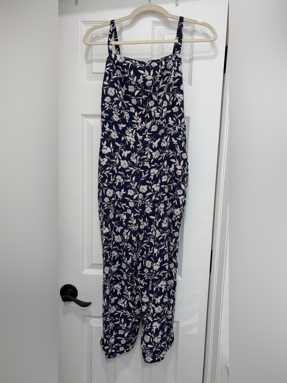 Old Navy Navy and Cream Floral Jumpsuit